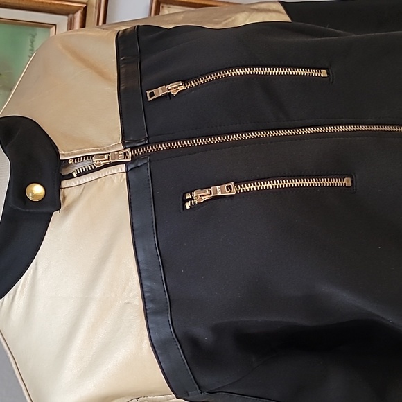 INC black and metallic gold track suit pants and jacket size large - Picture 6 of 16